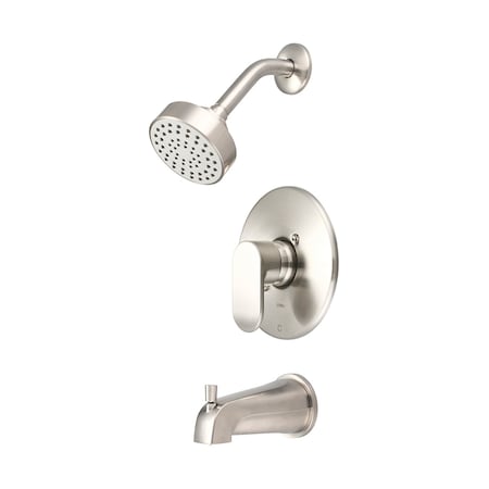 Olympia Faucets Single Handle Tub/Shower Trim Set, Wallmount, Brushed Nickel, Style: Modern T-2330-BN